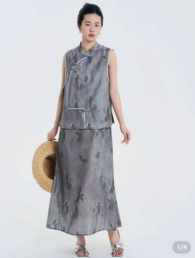 RONG Butterfly Shadow Chinese Waistcoat