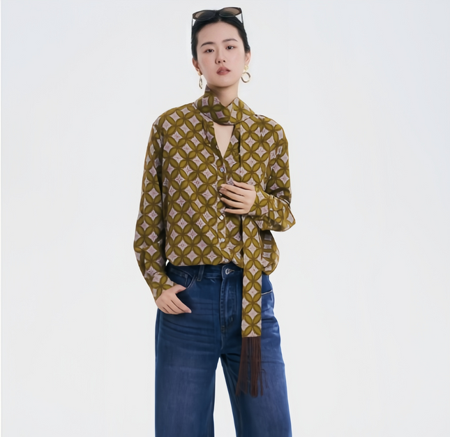 Tongqian Flower Chinese-style Shirt Top