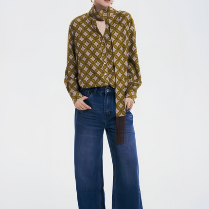 Tongqian Flower Chinese-style Shirt Top