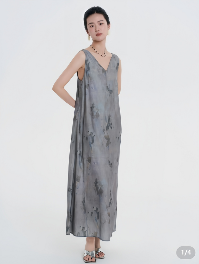RONG Butterfly Shadow Chinese Vest Dress