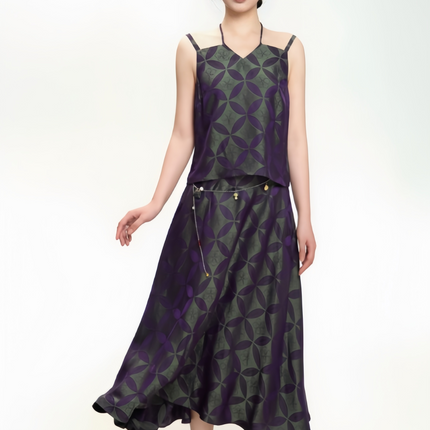 RONG Purple and Green Copper Coin Flower Sling · Top halter